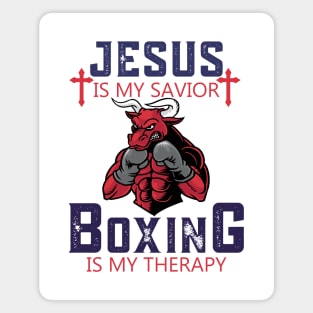 Jesus Is My Savior Boxing Is My Therapy Magnet